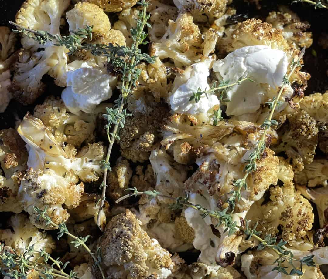 photo of roasted cauliflower for Dr. Katie recipe